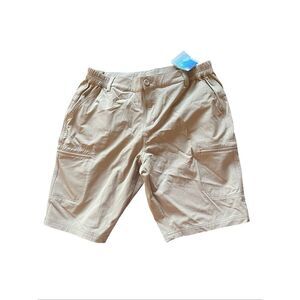 New Willit Mens Khaki Nylon‎ Blend Stretch Golf Hiking Cargo Shorts Size Large
